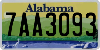AL license plate 7AA3093