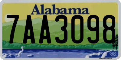 AL license plate 7AA3098