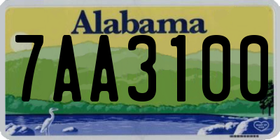AL license plate 7AA3100