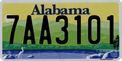 AL license plate 7AA3101