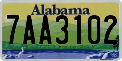AL license plate 7AA3102