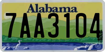 AL license plate 7AA3104