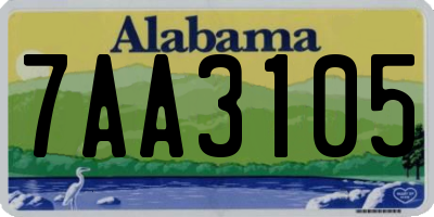 AL license plate 7AA3105