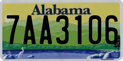 AL license plate 7AA3106