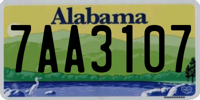 AL license plate 7AA3107