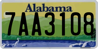 AL license plate 7AA3108