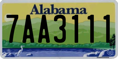 AL license plate 7AA3111