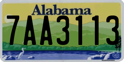 AL license plate 7AA3113