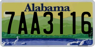 AL license plate 7AA3116
