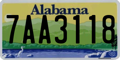AL license plate 7AA3118