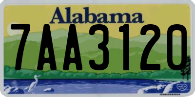 AL license plate 7AA3120