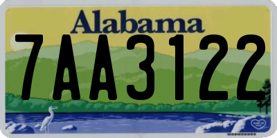 AL license plate 7AA3122