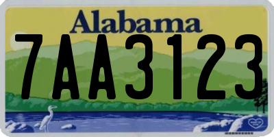 AL license plate 7AA3123