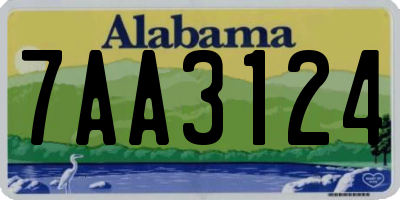 AL license plate 7AA3124