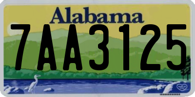 AL license plate 7AA3125