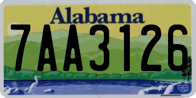 AL license plate 7AA3126