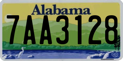 AL license plate 7AA3128