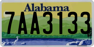 AL license plate 7AA3133