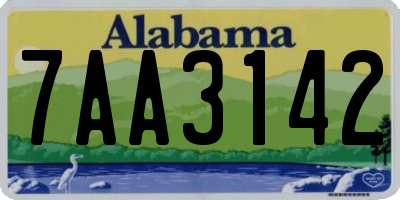 AL license plate 7AA3142