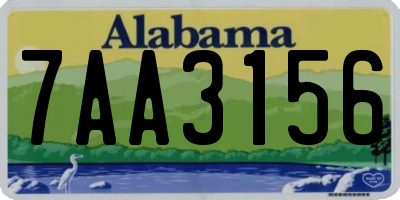 AL license plate 7AA3156