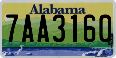 AL license plate 7AA3160