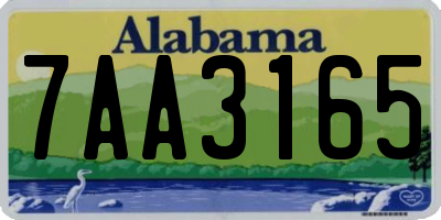 AL license plate 7AA3165