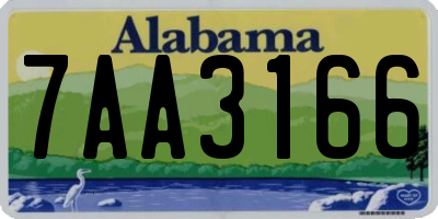 AL license plate 7AA3166