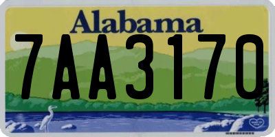AL license plate 7AA3170