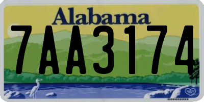 AL license plate 7AA3174