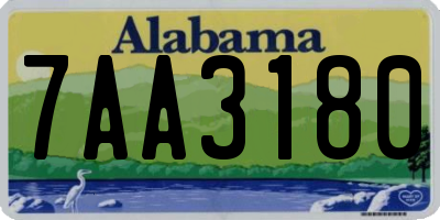 AL license plate 7AA3180