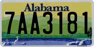 AL license plate 7AA3181