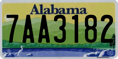 AL license plate 7AA3182