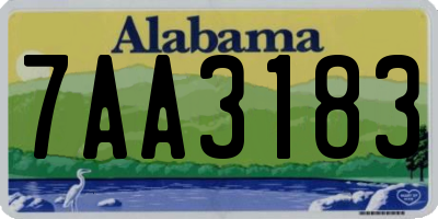 AL license plate 7AA3183