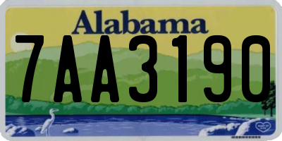 AL license plate 7AA3190