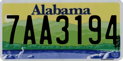 AL license plate 7AA3194