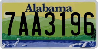 AL license plate 7AA3196