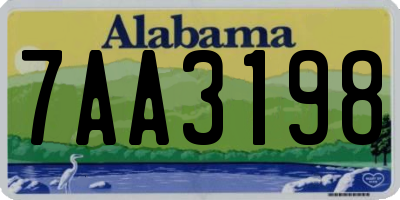 AL license plate 7AA3198