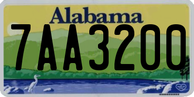 AL license plate 7AA3200
