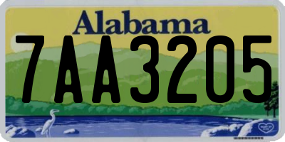 AL license plate 7AA3205
