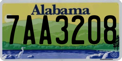 AL license plate 7AA3208