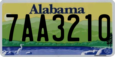 AL license plate 7AA3210