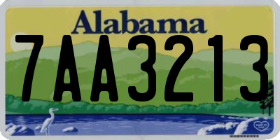 AL license plate 7AA3213