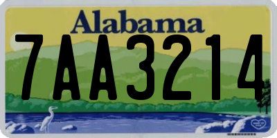 AL license plate 7AA3214