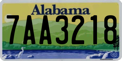 AL license plate 7AA3218