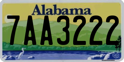 AL license plate 7AA3222