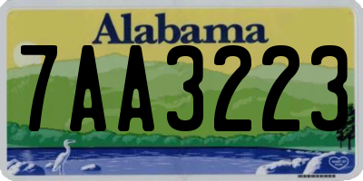 AL license plate 7AA3223