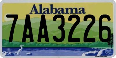 AL license plate 7AA3226