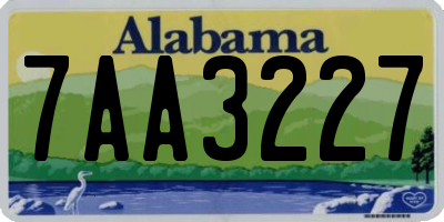 AL license plate 7AA3227