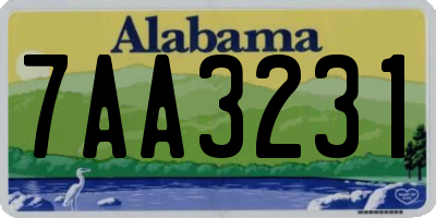 AL license plate 7AA3231