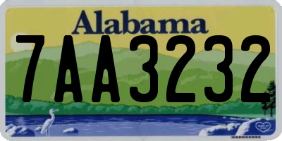 AL license plate 7AA3232